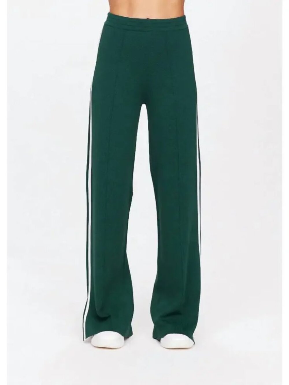 THE UPSIDE FREYA KNIT TRACK PANT STRAIGHT LEG PULL ON ELASTIC WAIST sz L (US 10)
